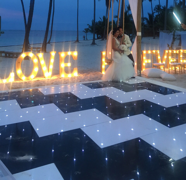 Led Twinkle Starlit Portable Event Light Up Mat Mirror Magnetic Wedding White Led Dancing Floor For Sale