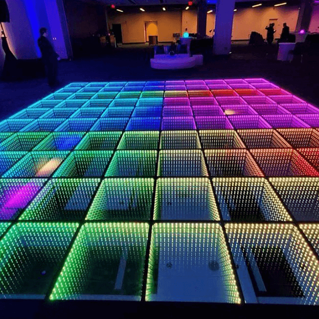 Wired Mirror 3D 50X50 High Quality Rgb Glass Led Dance Floor