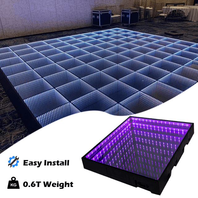 50X50 High Quality Wired Mirror 3D Rgb Glass Led Dance Floor
