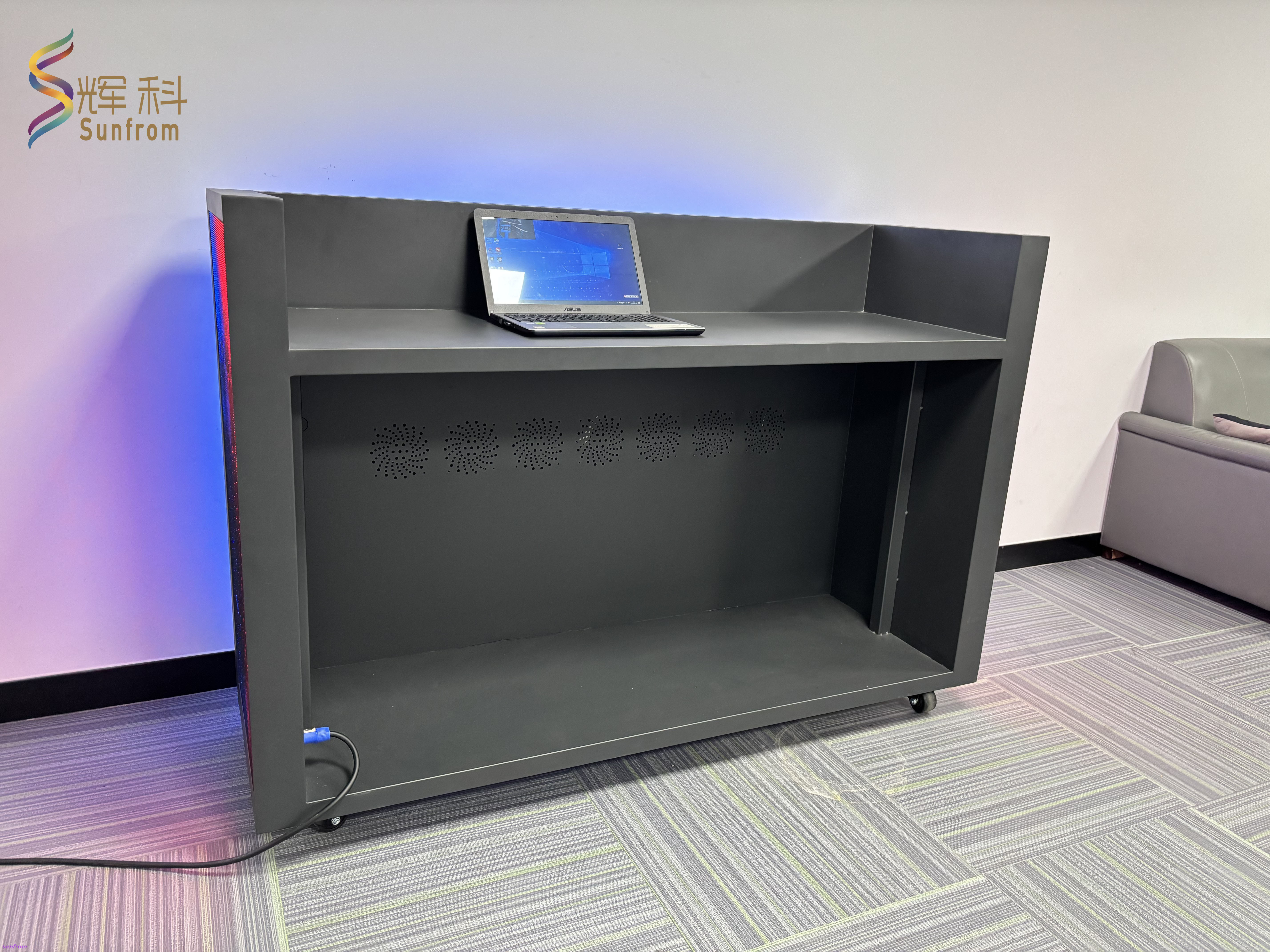 Portable LED Video Wall Display Screen DJ Booth for Night Club Bar Performance Events New Facade Stand Table with Stage Lights