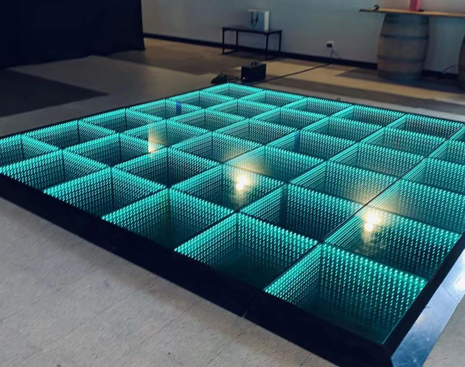 LED 3D Mirror Waterproof Wired Dance Floor